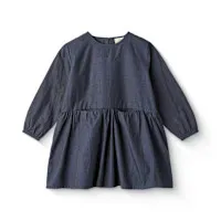 CHECKERED_DRESS_W__BACKSIDE_BOW_Blauw
