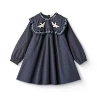 CHECKERED_DRESS_W__BACKSIDE_BOW_Blauw_1