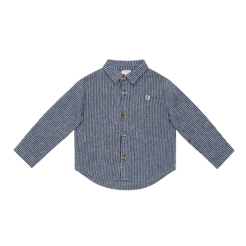 Chee_Shirt___Navy_Blue_White_Striped_Blauw