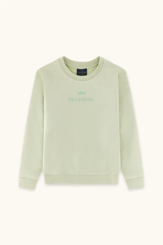 Cotton_sweatshirt_with_Logo_embroidery_Groen_5