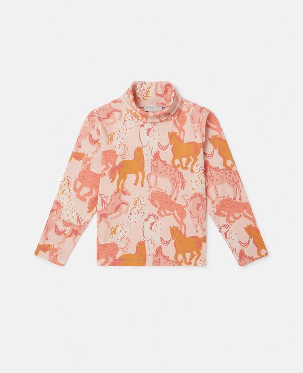 Horse_Print_Turtleneck_Top_Roze