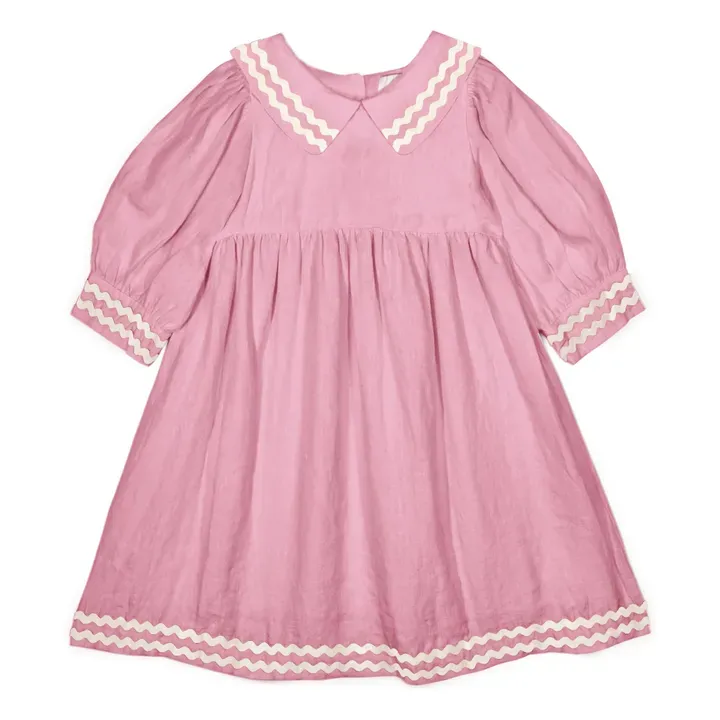 Isaline_Linen_Collared_Dress_Roze