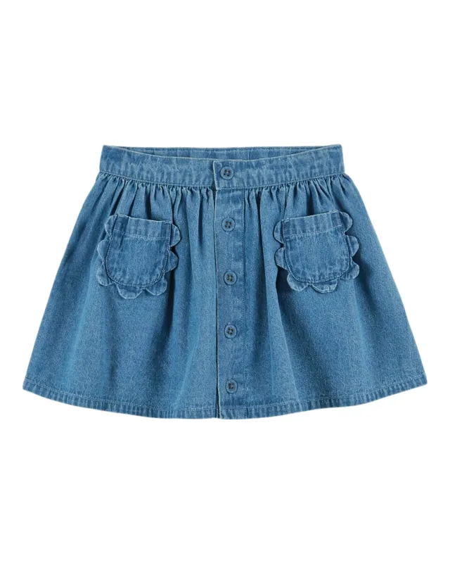 JUPE_POCHE_FLEURS_DENIM_Blauw