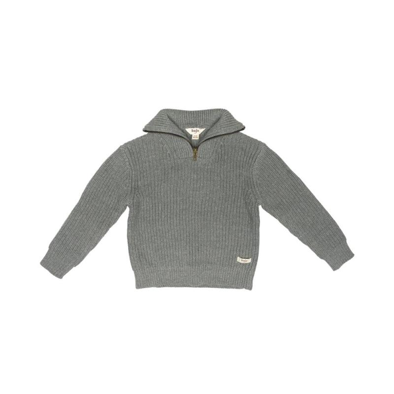 Knit_Zipper_Pullover_Grey_Dark_Grijs