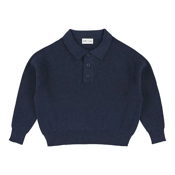 Knitted_polo_zietse_cashmy_azimuth_Blauw