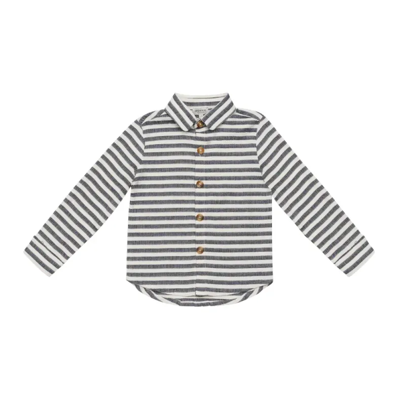 Leom_Shirt___Blue_Marine___White_Striped_Blauw