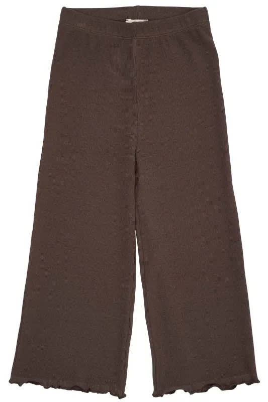 MODAL_RIB_WIDE_PANTS_DK_BROWN_Blauw