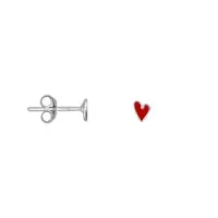 Mini_Heart_Stud_Earring_Red_Zilver
