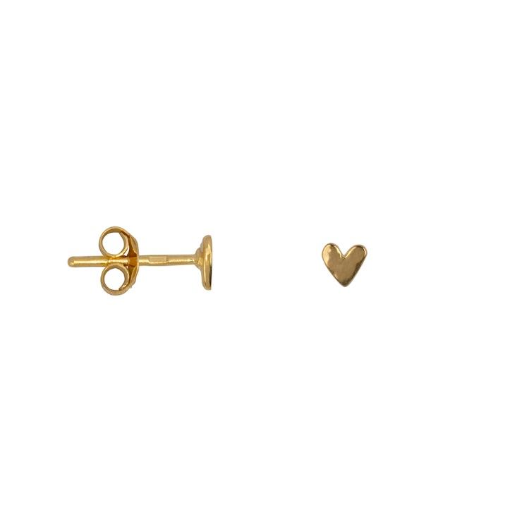 Mini_heart_stud_earring_gold_plain_Goud