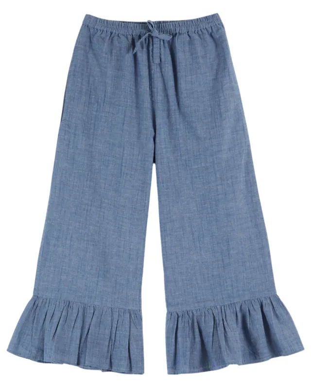 PANTALON_VOLANT_CHAMBRAY_Blauw