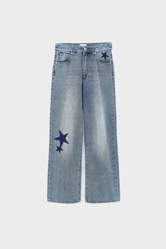 Popies_Flared_Jeans_Blauw