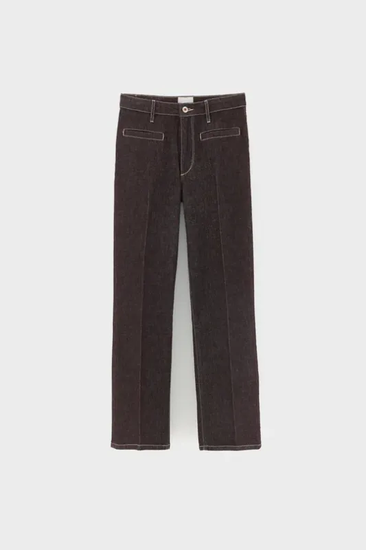 Popies_flared_jeans_zwart_Zwart