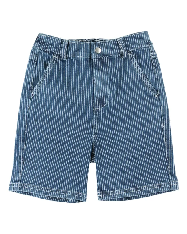 SHORT_FITTE_DENIM_RAYE_Blauw