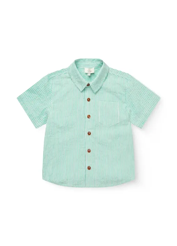 Seersucker_SS_Shirt_Groen
