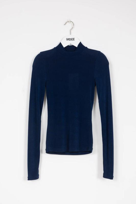 Shiny_mock_neck_ls_Blauw