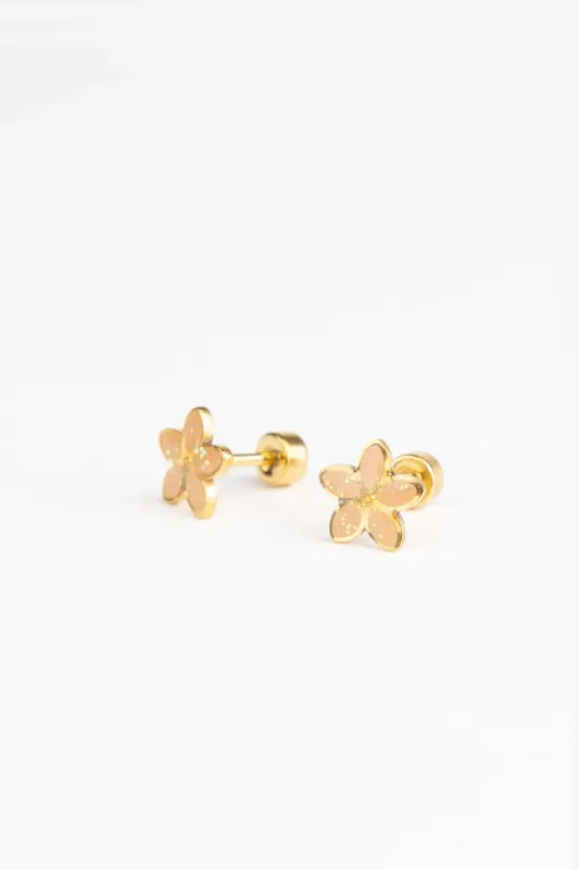 Studs_Earrings_Golden_Flora_Goud