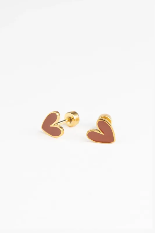 Studs_Earrings_Organic_Heart_Goud
