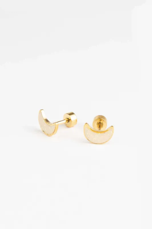 Studs_Earrings_Shiny_Moon_Goud