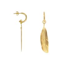 Feather_hoop_sud_earring_Goud