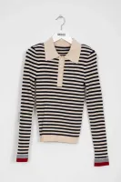 Fitted_striped_polo_Blauw