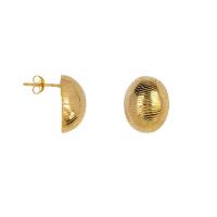 Oval_Fine_Rib_Stud_Earring_Gold_Plated_Goud