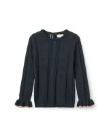 POINTELLE_BLOUSE_W_BOW_Blauw
