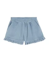 RUFFLED_TERRY_SHORTS_Blauw