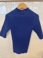 Ribbed_knitted_polo_Blauw