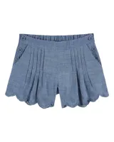 SHORT_CHAMBRAY_BRODE_Blauw