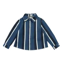 Ditmer_Overshirt___Vintage_Blue__White_Striped_Blauw