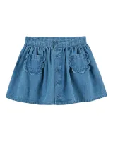 JUPE_POCHE_FLEURS_DENIM_Blauw