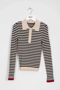 Fitted_striped_polo_Blauw