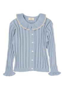 KNITTED_POINTELLE_CARDIGAN_W_COLLAR_Blauw