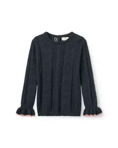 POINTELLE_BLOUSE_W_BOW_Blauw