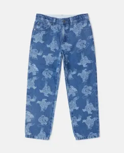 Print_Straight_Leg_Jeans_Blauw_1