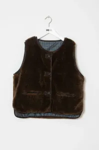 Reversible_fake_fur_gilet__Bruin