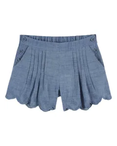 SHORT_CHAMBRAY_BRODE_Blauw