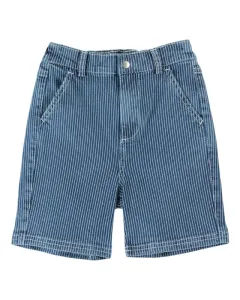 SHORT_FITTE_DENIM_RAYE_Blauw