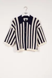 Striped_Polo_Neck_Cardigan_Blauw
