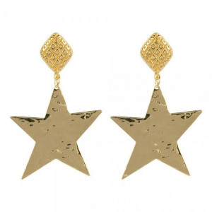 Vintage_Stud_with_Star_Earring_Gold_Plated
