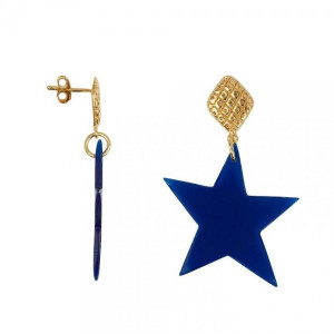 Vintage_Stud_with_Star_Earring_Gold_Plated_Kobalt