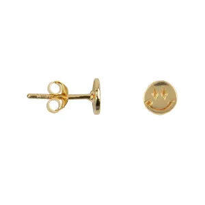 _Smiley_Stud_Earring_Gold_Plated_Goud